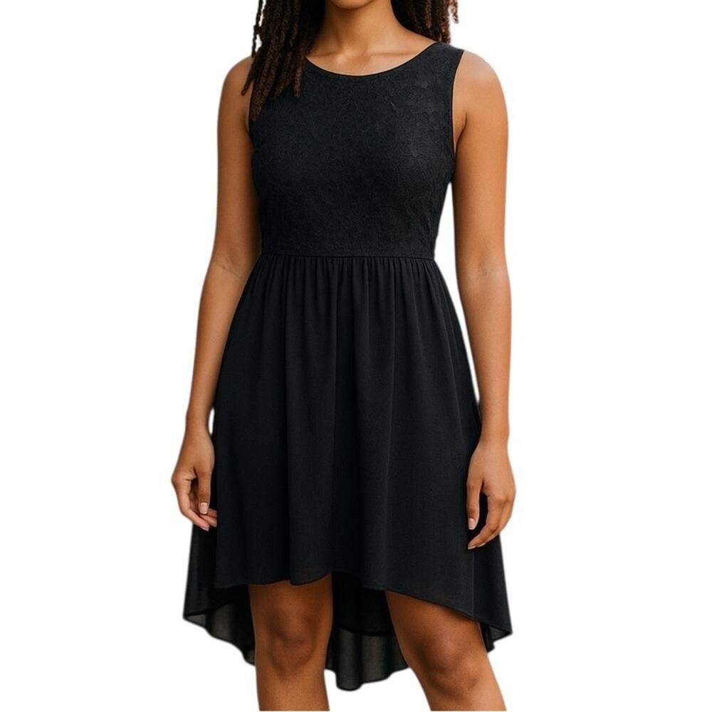Enfocus Studio Navy Lace High Low Dress 4 Wedding Guest Mother Groom Formal